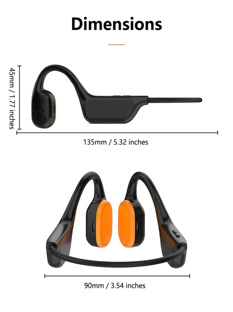 Lenovo Bone Conduction Bluetooth Noise Reduction Waterproof Earphones Open Type Ultra Long Endurance Card Insertion Run Swimming