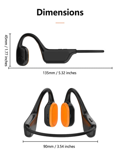 Lenovo Bone Conduction Bluetooth Noise Reduction Waterproof Earphones Open Type Ultra Long Endurance Card Insertion Run Swimming