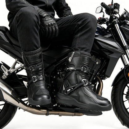 SCOYCO Motocross Boots Waterproof Motorcycle Boots Enduro Motorcyclist Shoes TPU Leather Anti-slip Motorbike High Top Boots