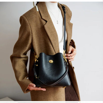 Fashion PU leather Women Handbags Large Capacity Fashion female Bucket Shoulder Bag Elegance ladies messenger bag burgundy totes