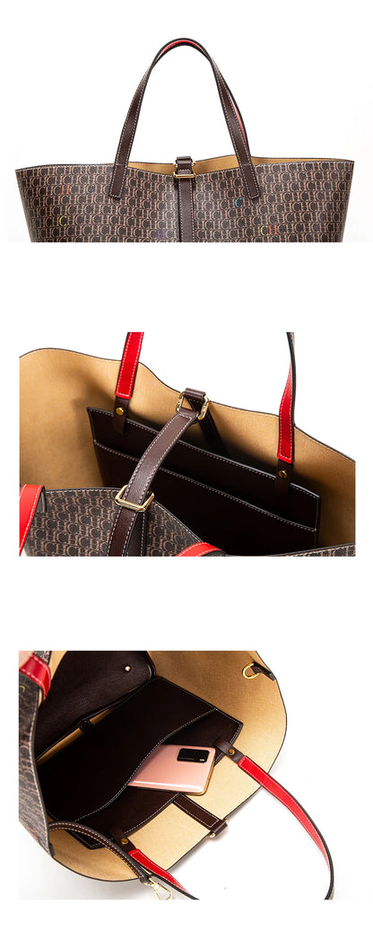 Brand New Luxury Designer High Capacity Tote Handbags for Office Women 2023 Trends Designer PVC Shopper Shoulder Shopping Bag