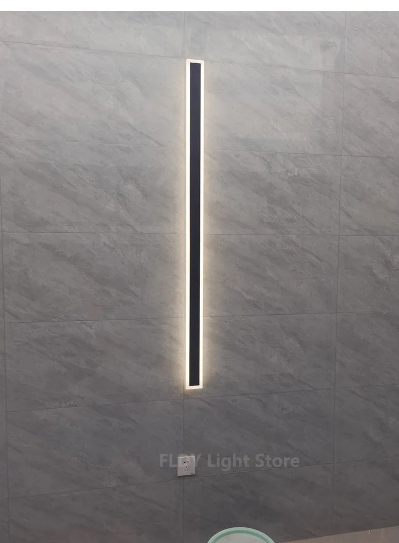 Modern Waterproof outdoor Long Strip LED wall lamps IP65 Iron Wall Light Garden porch Sconce Lights 110V 220V wall washer