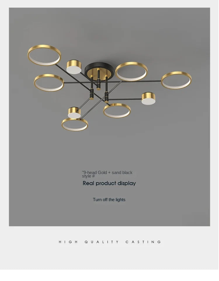 2025 New Chandeliers Romantic Starry Modern Ceiling Light Fixture 6 Lights White Creative Home Stepless Dimmable Ceiling Lamp