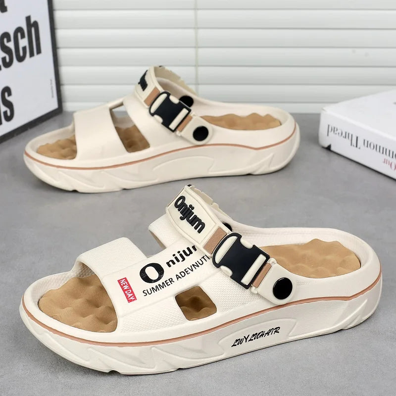 Unisex Slippers Summer Men Sandals Fashion Women Garden Shoes Orginal Beach EVA Slides Soft Thick Shoes Outdoor Non Slip Home