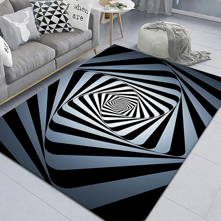 3D Vortex Illusion Carpet for Living Room Home Decorations Sofa Table Large Area Rugs Bedroom Bedside Foot Mat Non-slip Doormat