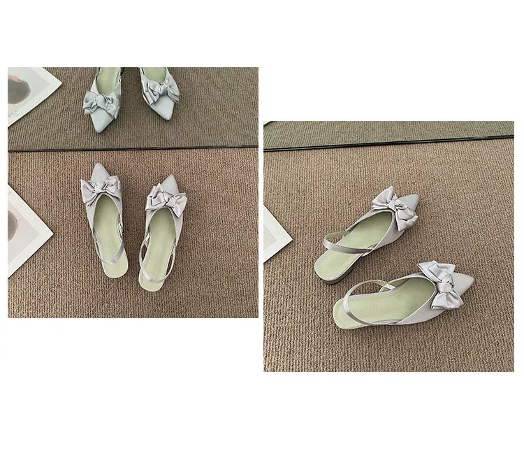 maogu Bow Polka Dot Pointed Toe Stiletto Sandals Luxury Sandals Women Designers Elegant Party Sandal 2023 Fashion Women Shoes 39