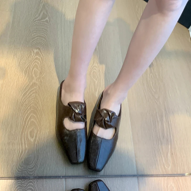 Women Heeled Sandals Slingback Mules Leather Shoes Summer Slippers 2026 Luxury Mary Jane Shoes Comfort Flip Flops Mujer Slides
