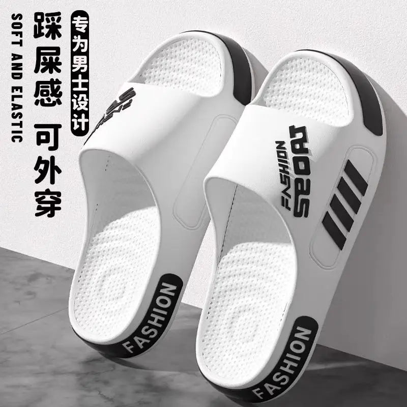 Big Size 48-49 Men Slippers Summer Flat Sole Home Slippers For Women Man Open Toe Trend Slides Couple Light Beach Shoes Sandals