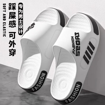 Big Size 48-49 Men Slippers Summer Flat Sole Home Slippers For Women Man Open Toe Trend Slides Couple Light Beach Shoes Sandals