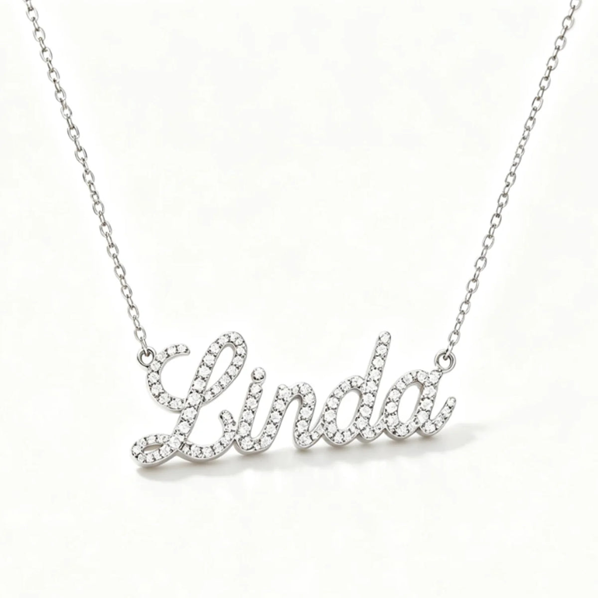 Luna 925 Sterling Silver Moissanite Custom Name Necklace Full Pave Elegant Script Design Fine jewelry 2026 Trend Gift For Women