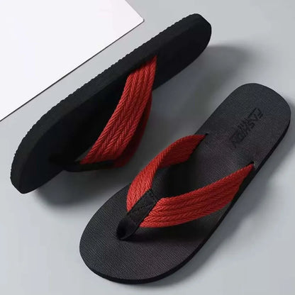 1 Pair Sandal Soft High Elasticity Flip Flops Anti-slip TPR Flat Bottom Slippers Resilience Thickened Beach Flip Flops Summer