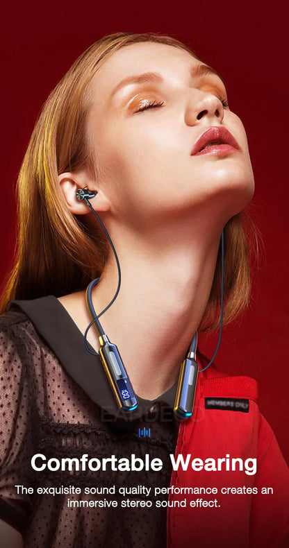 EARDECO 120 Hours Playback Wireless Headphones with Microphone Bluetooth Earphone Headphone Bass Phone Neckband Earphones Stereo