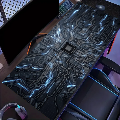 1pc Large Circuit Board Design Gaming Mouse Pad Non-Slip Cool Desk Mat HD Pads for Office PC Decorations for Home Gamer Playmat
