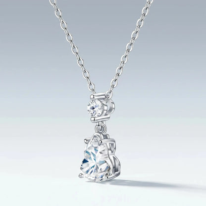 925 Sterling Silver Moissanite Pendant Necklace Sparkling D VVS1 Chain Exquisite Gourd Shape Design Moissanite Gemstone Necklace For Women Wonderful Birthday Engagement Anniversary Valentine’S Day Gift For Girl Friend Wife