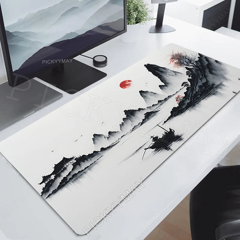 Ink Painting Desk Mat Gamer Mousepads Company Mouse Pad Office Desk Pads Large Mousepad Chinese Style Mouse Mats For Computer