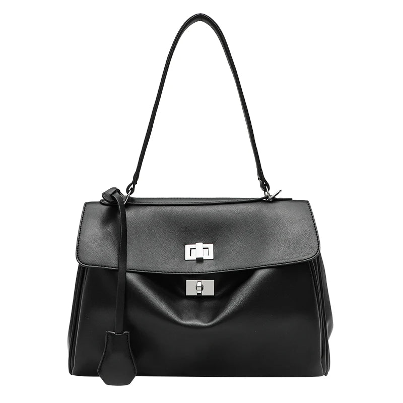 Casual Tote Bags For Women Luxury Designer Handbags And Purses 2024 New In PU Lock Tassel Decoration Large Capacity shoulder Bag