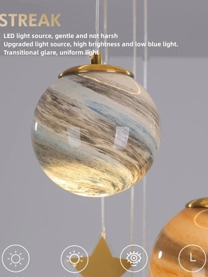 Children's Room Lamp Nordic Modern Pendant Lights Kids LED Ceiling Chandelier Living Room Bedroom Astronaut Hanging Home Decor