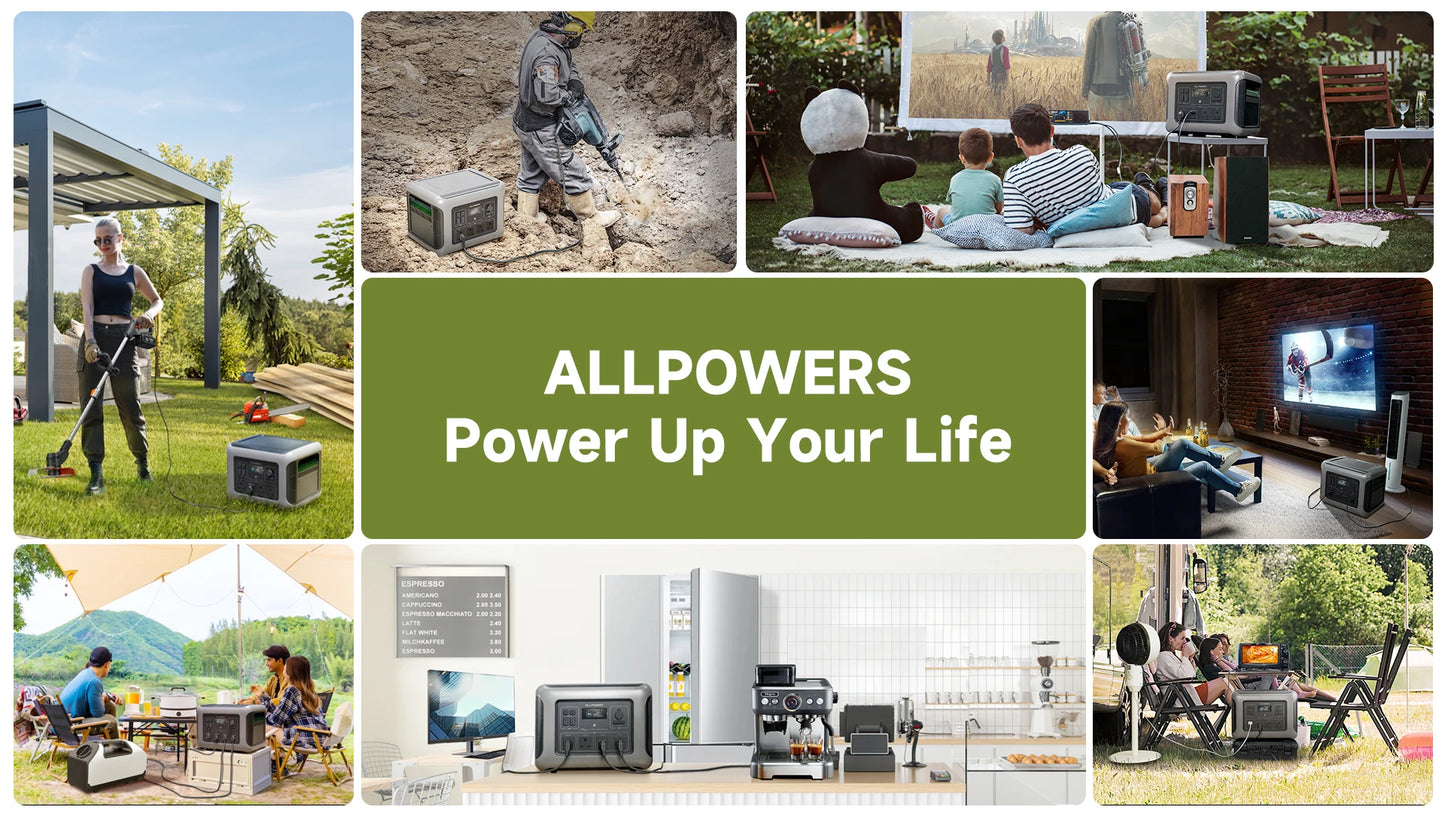 ALLPOWERS Foldable Solar Panel 400W / 2X400W Solar Charger with Solar Output , 2016Wh 2500W LiFePO4 Portable Solar Powerstation