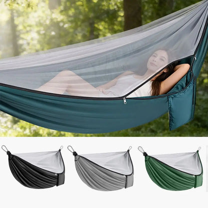Relaxation Thickened Camping Hammock Anti-Mosquito 270x140cm Hanging Hammocks Anti Rollover Quick Setup Double Hammock Hiking