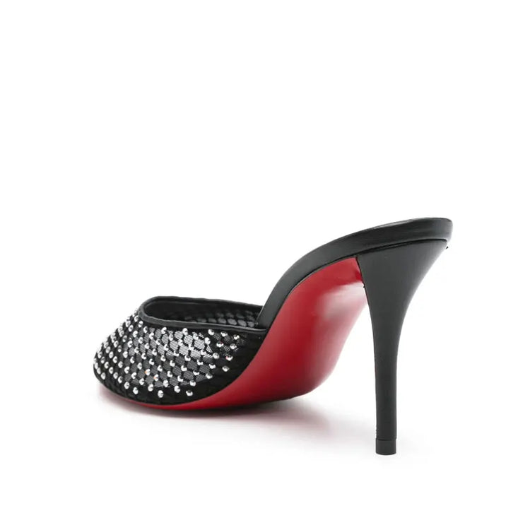 Summer New Women's Pointed Open Toothed Slim Fit High-heeled Slippers, Outdoor Sexy Sandals, Fashionable High-heeled Slippers