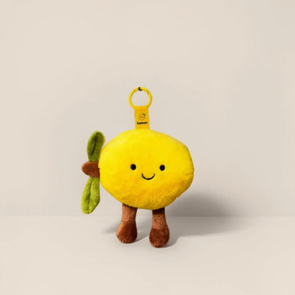 Cartoon Cute Fruit and Vegetable Plush Series Keychain Toy Peach Pear Cherry Doll Smiling Face Fruit Decoration Pet Gift