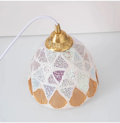 Glass Ceiling Chandelier Creative Sea Shell Lampshade Bedroom Bedside Hanging Lamp Interior Decoration Lighting Pendant Lights