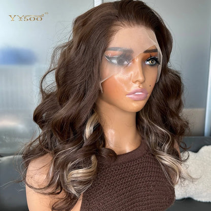 Pre PlucPre Plucked Hairline Glueless Heat Resistant Natural Wavy Future Fiber Synthetic Lacefront Wigs for Blakc Womens Daily