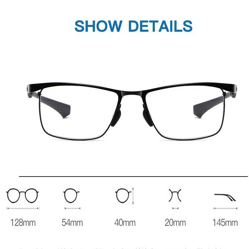 Smart Progressive Photochromic Reading Glasses Men TR90 Multi-Focus Anti Blue Ray Business Eyeglasses Fashion Half-Frame +2.5