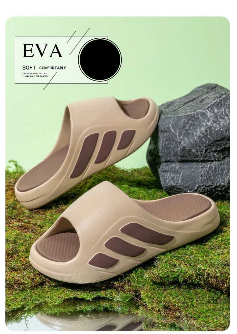 New Men Slippers Slides with a Sense High Aesthetic Value External Wear Anti Slip Thick Bottom, Beach Cool Slippers for Men