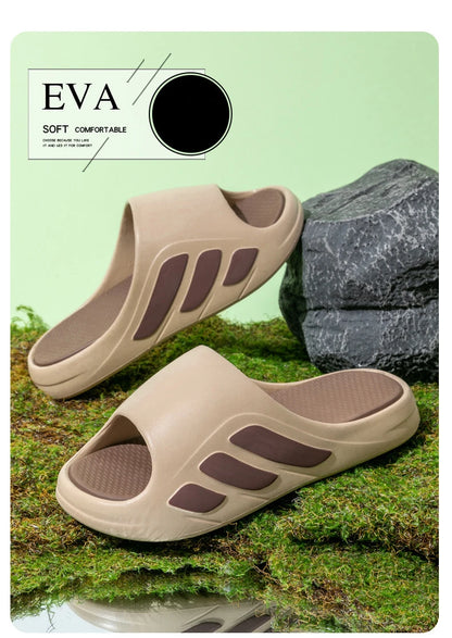 New Men Slippers Slides with a Sense High Aesthetic Value External Wear Anti Slip Thick Bottom, Beach Cool Slippers for Men