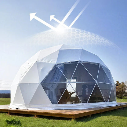 Geodesic Dome Manor Greenhouse Tent Leisure Resort Vacation Outdoor Glamping Round Tent Transparent Starry Sky Luxury Hotel Dome