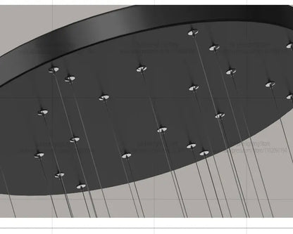 Minimalist LED Chandelier Luxurious Modern Living Room Lighting Duplex Attic Home Decoration Dining Room Staircase Pendant Light