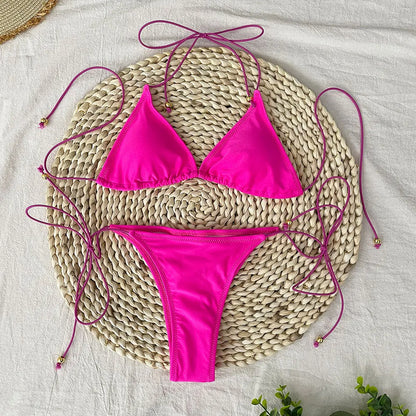 Bathing Suit Women Micro Bikini Sexy Swimsuit Female Swimwear Solid Mini Bikini Set Brazilian Biquini Swimming Suits Beachwear