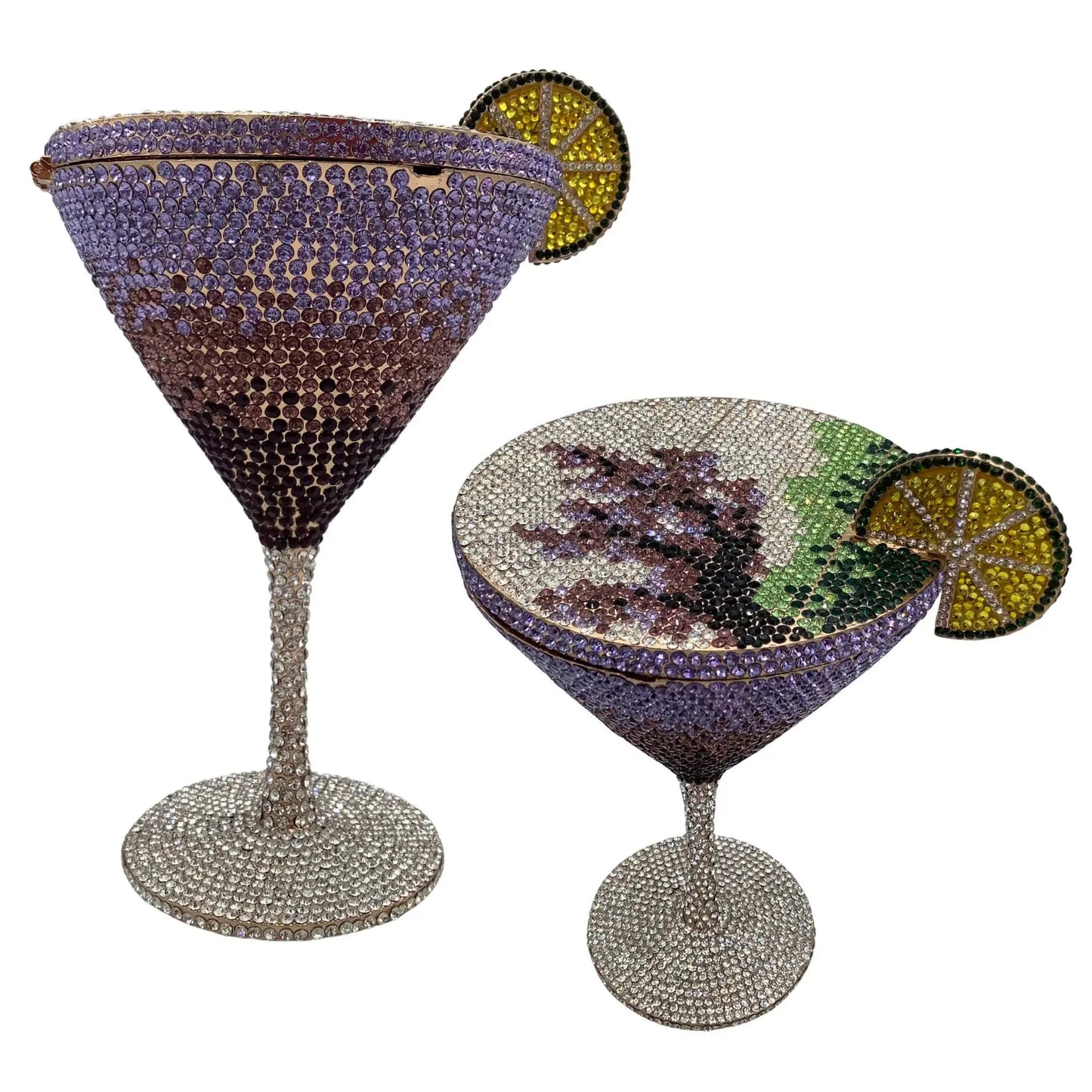 XIYUAN Women Luxury Branded Martini Crystal Evening Bag Elegant Cup Diamond Bridal Handbag Wedding Party Purses Lady Gift Clutch