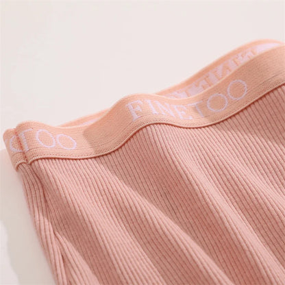 FINETOO 6PCS/Set Women Cotton Panties Female Boxer Boyshort Low Waist Letter Logo Sport Underwear Ladies Pants Intimate Lingerie