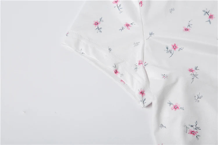 Weird Puss Floral Print Playsuit Women Casuals Simple Lace Patchwork Single-Breasted V-Neck Trend Chic Skinny Sporty Streetwear