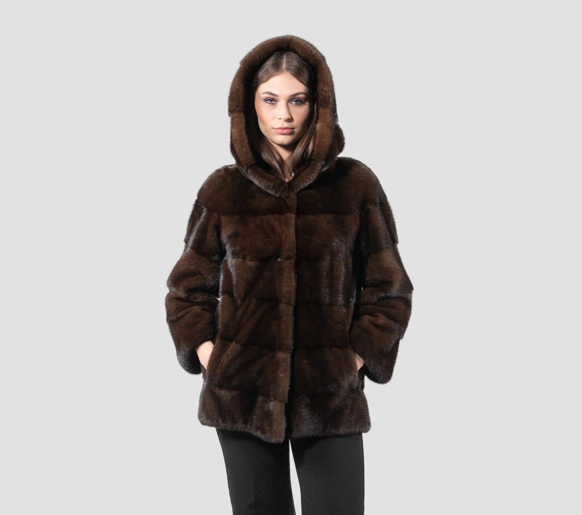 Women's New Genuine Mink Fur Jacket Paired with a Hat and Mid-Length Jacket, Providing Warmth and Fashion in Winter