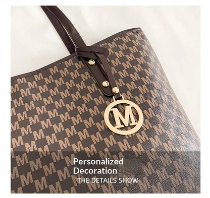 Large Capacity Commuting Tote Bags Fashionable Printed Pu Leather Handbag for Women College Students Class Handbags Shoulder Bag