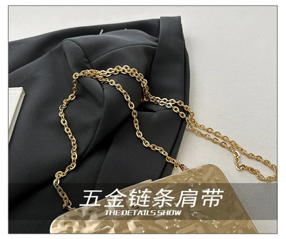 Luxury Golden Evening Bags For Women Wedding Dinner Party Chain Shoulder Cross Body Bag 2024 Designer Purses And Handbags