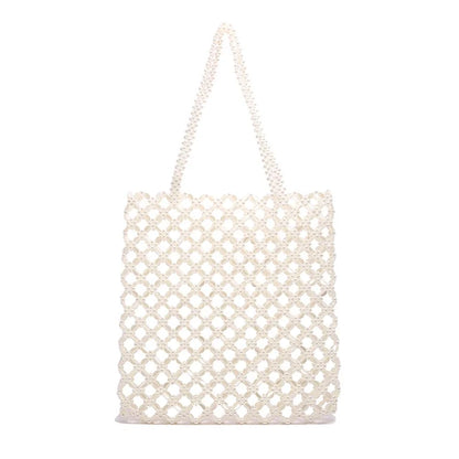 2026 Fashion Exquisite Bead Sense of Luxury Hollow Out Women‘s Handbags Hot Sale New No Zipper Acrylic Square Shoulder Bags