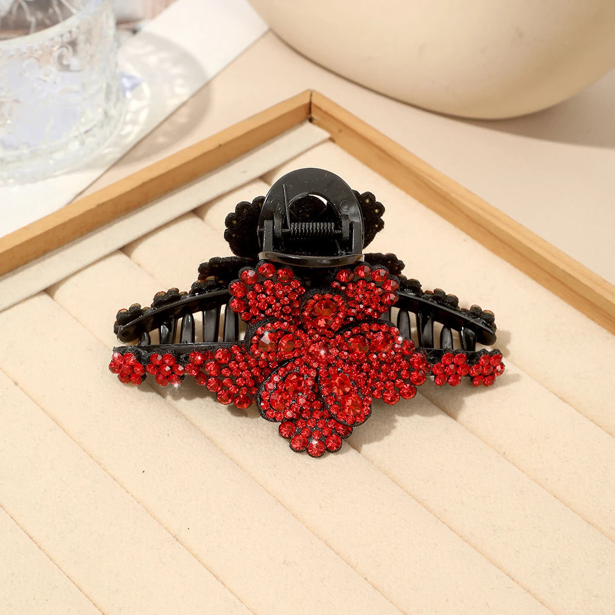 AWAYTR New Flower Hair Claws Clips Hairpins For Girls Women Fashion Rhinestone Hairgrip Barrettes Hair Crab Hair Accessories