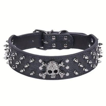 5CM Wide Spiked Studded Dog Collar Anti-Bite PU Leather Pet Collar for Large Dogs Pitbull Mastiff Pet Supplies Accessories