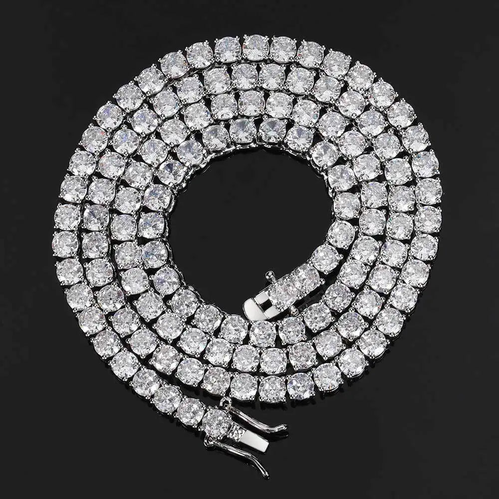 D VVS1 Moissanite Tennis Necklace 2-6MM 925 Sterling Silver Classics for Women Exquisite Jewelry Simulated Diamond Necklaces
