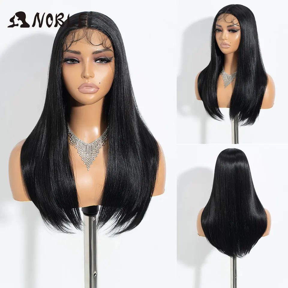 Noble Synthetic Lace Front Wig 22 Inch Straight Baby Hair Bob Wig Platinum Blonde Lace Front Wig Cosplay Glueless Wigs For Women