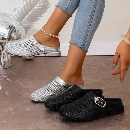 Women Flat Slippers Anti-slip Outdoor Women Shoes Breathable New Retro Platform Sandals Elegant Slip on Slippers Slides Women