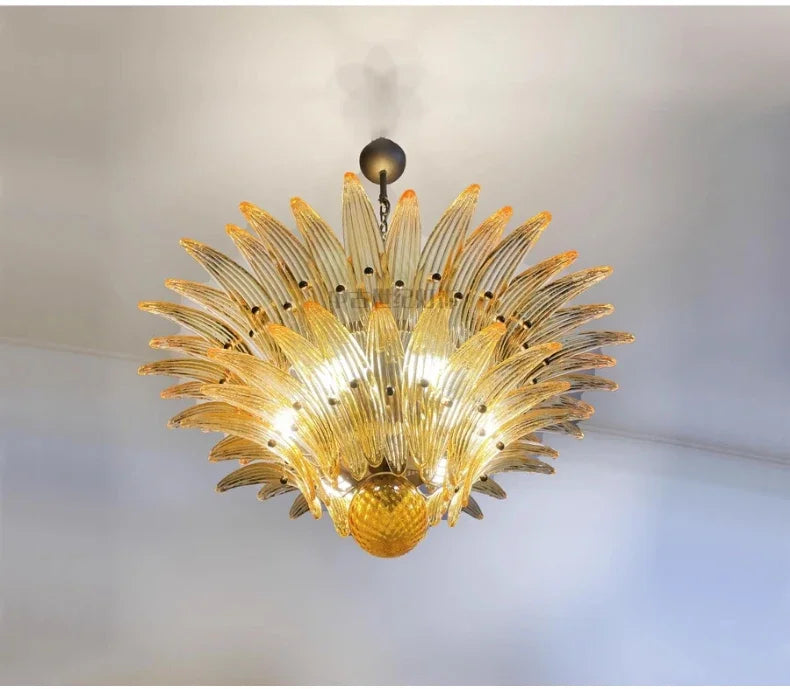Modern Vintage French Glass Living Room Chandelier Designer Bedroom Mid-Century Style Duplex-Style Dining RoomLarge Villa Lights