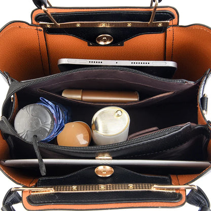 2024 Luxury Women Designer 3 Layers Shoulder Crossbody Sac Ladies Large Capacity Leather Handbags Shopper Brand Messenger Totes
