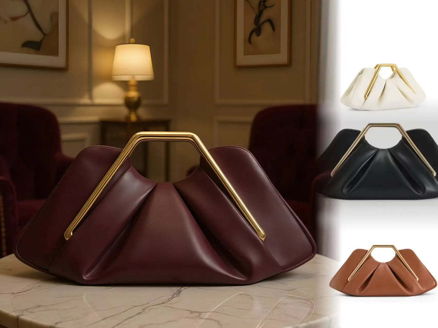 Cross-border New Soft Leather Cloud Bag Niche Pleated Luxury Dinner  Versatile Women Underarm Shoulder Crossbody Daily Handbag