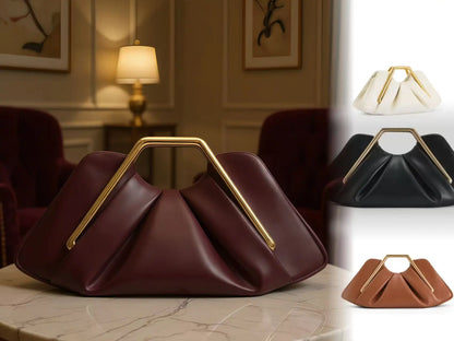 Cross-border New Soft Leather Cloud Bag Niche Pleated Luxury Dinner  Versatile Women Underarm Shoulder Crossbody Daily Handbag