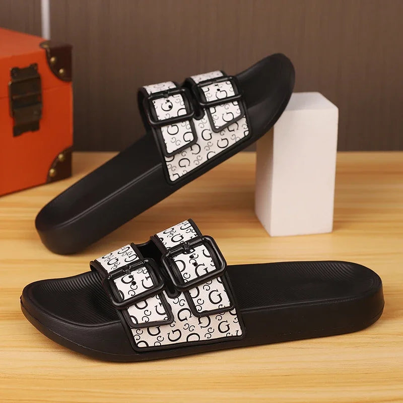 Men's Genuine Leather Sandals Comfortable Man Sandal House Slippers Man Summer Shoes Sale Genuine Mens Slipper Flip Flop Slides